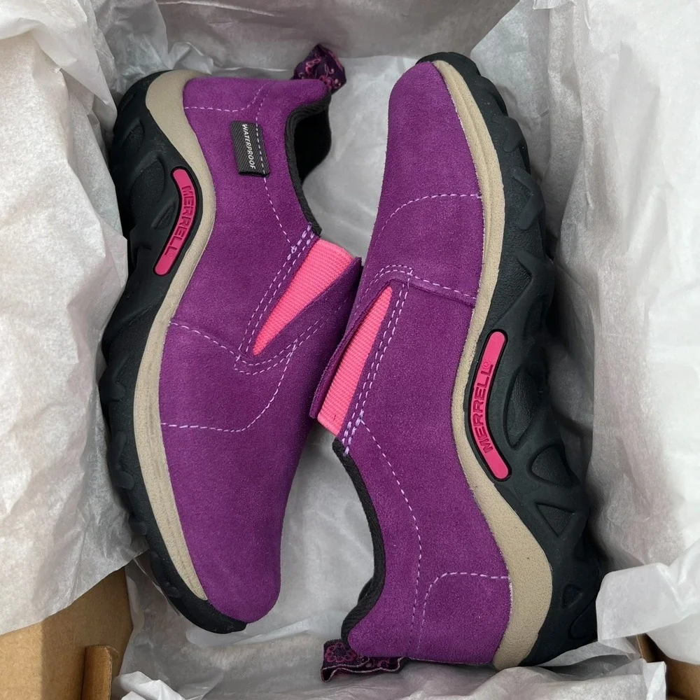 Merrell‎ Girls Jungle Moc Frosty Waterproof Slip-on Moccasin Size 10.5 Wineberry